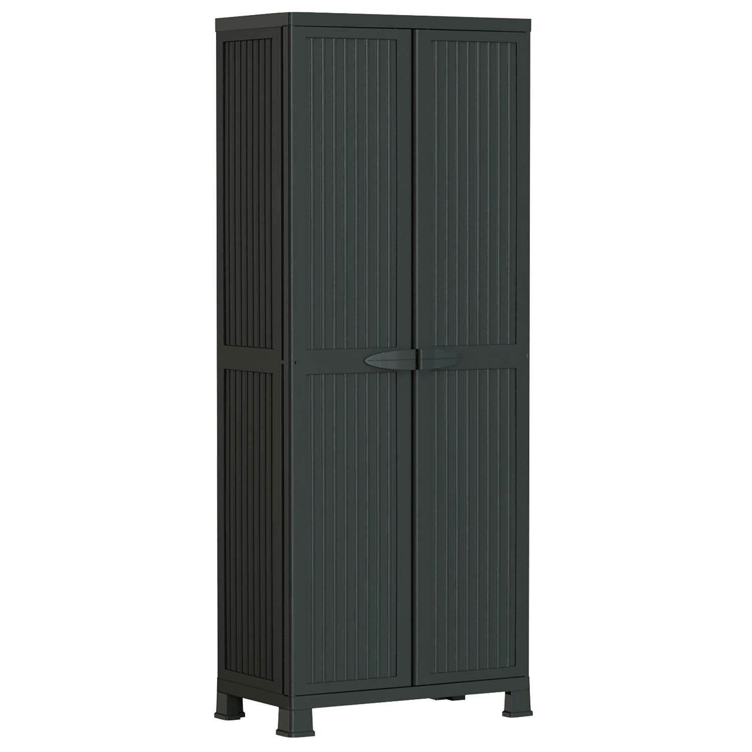 Armario de Resina Exterior con 3 Baldas 171x68x39cm Thinia Home Armarios para Exterior 1